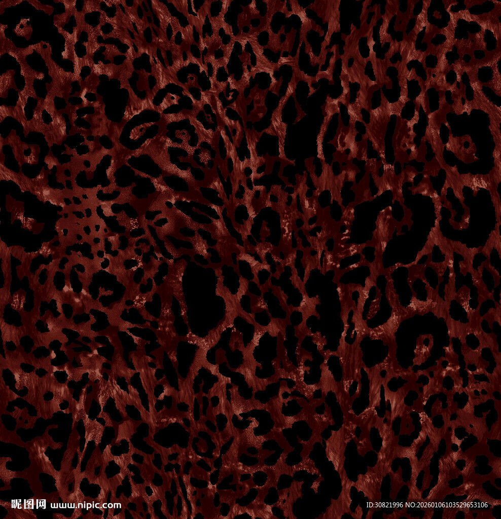 暗红色豹纹纹理图案