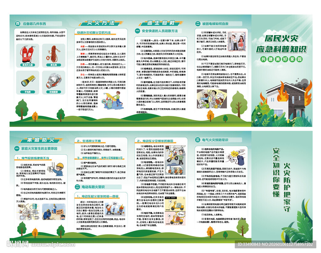 居民火灾应急科普知识 五折页