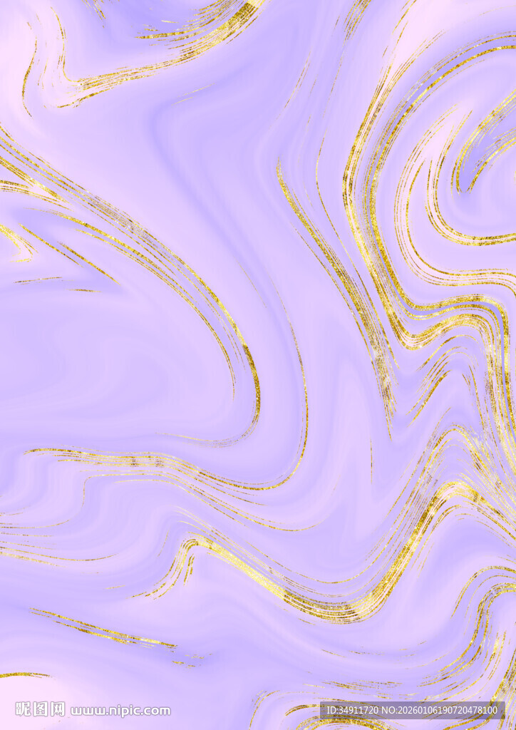 淡紫金纹流体艺术背景图