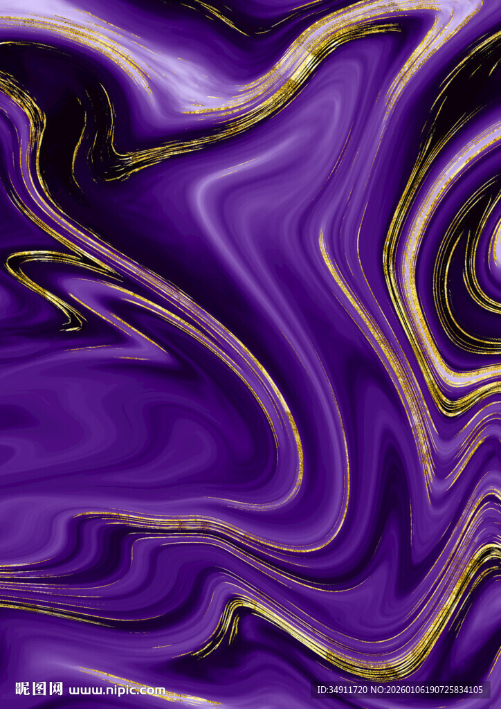 紫色金纹流体艺术纹理