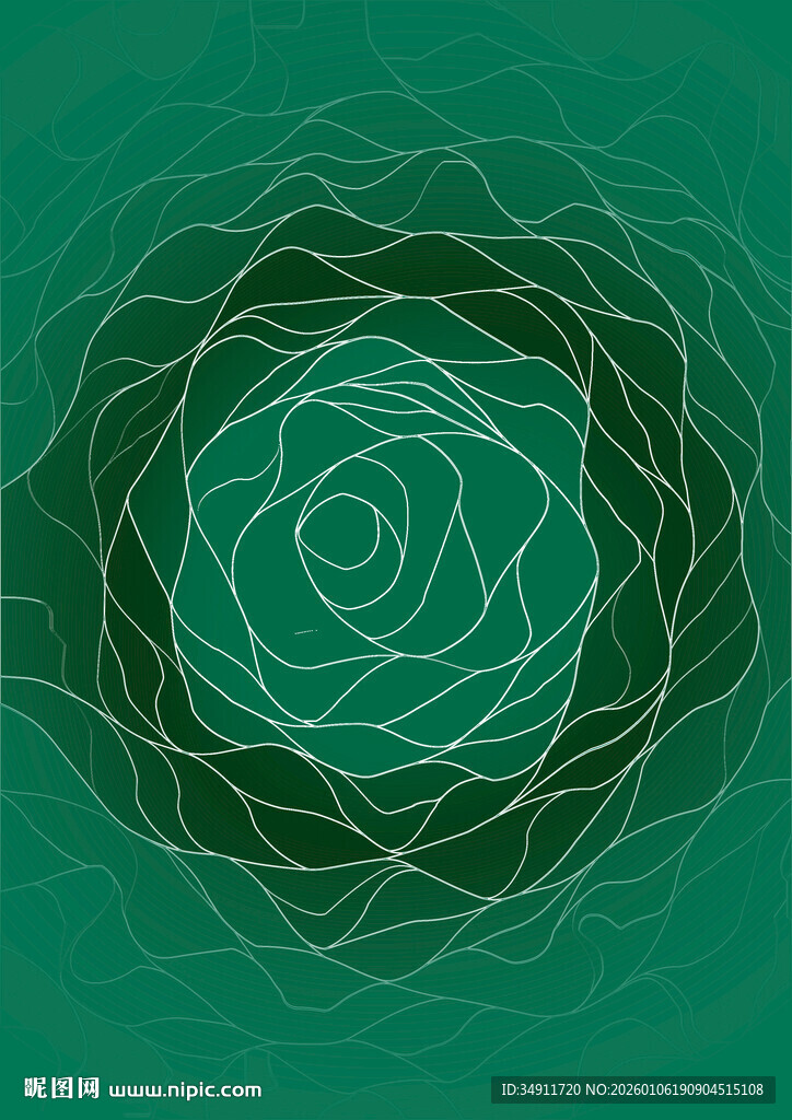 绿色几何线条构成的图案