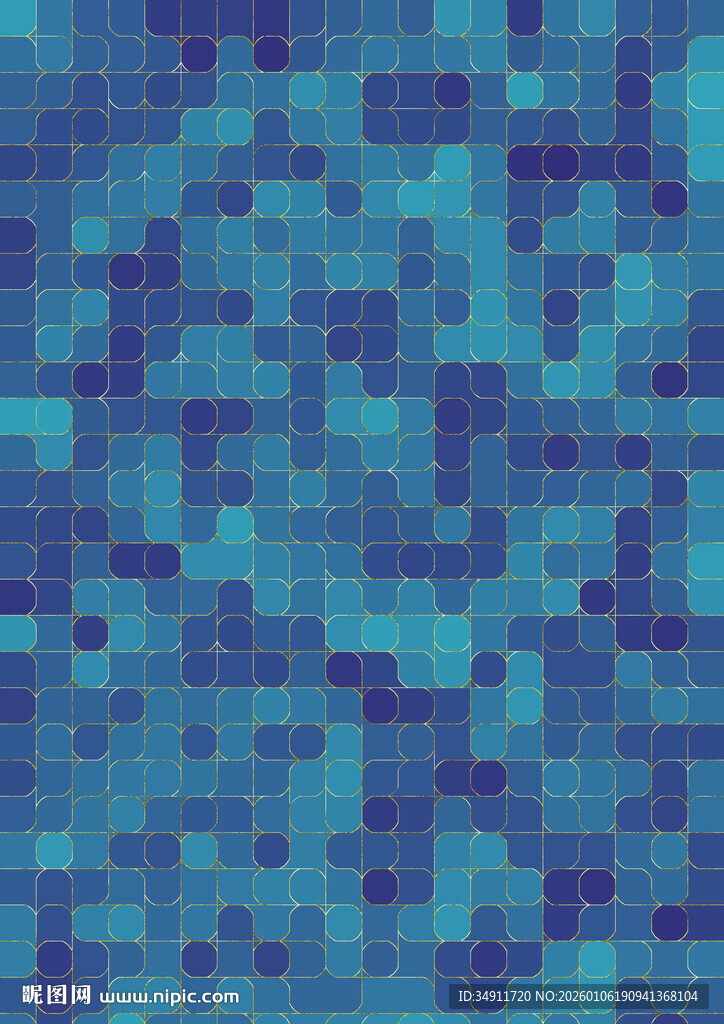 蓝绿色马赛克瓷砖图案