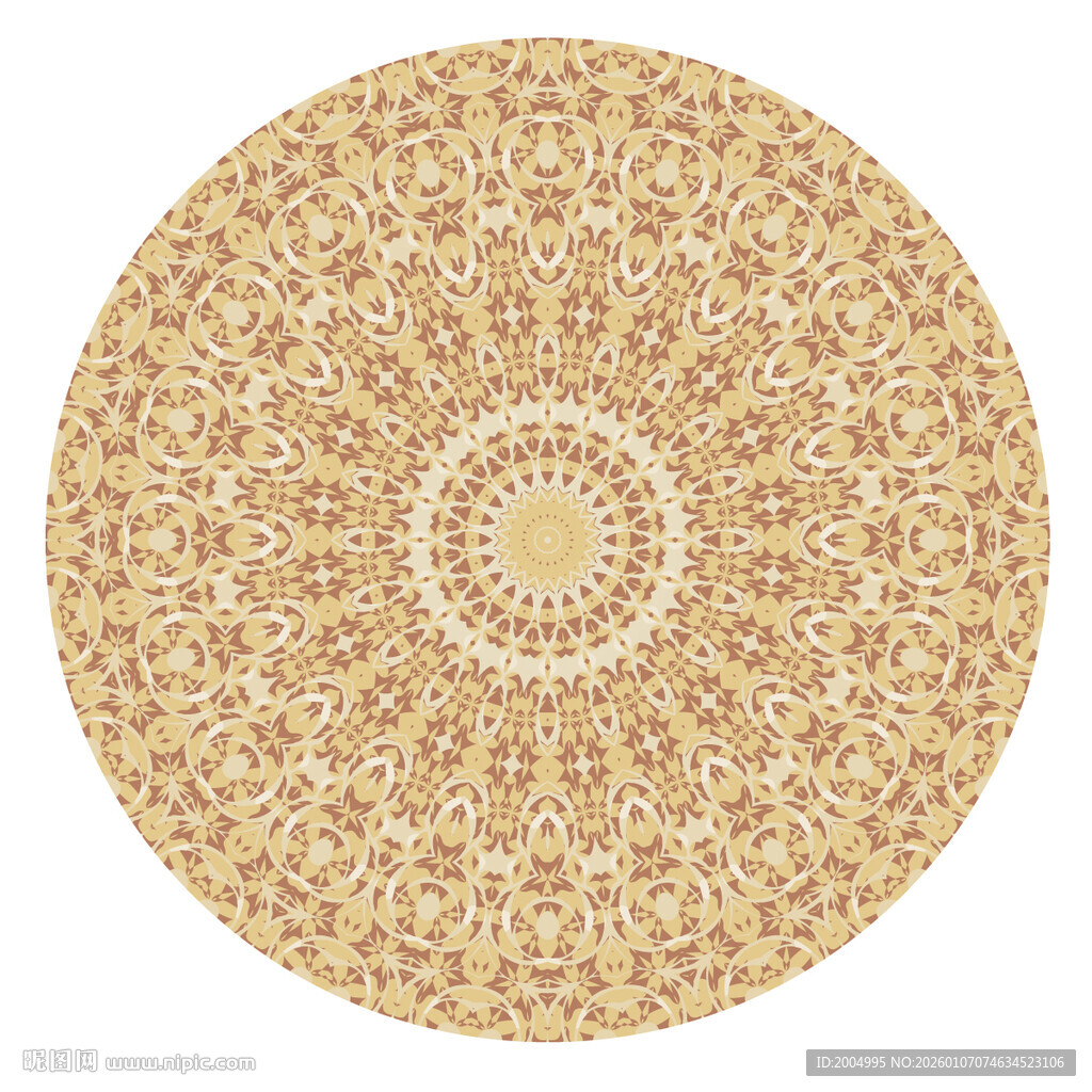 圆形复古花纹图案设计