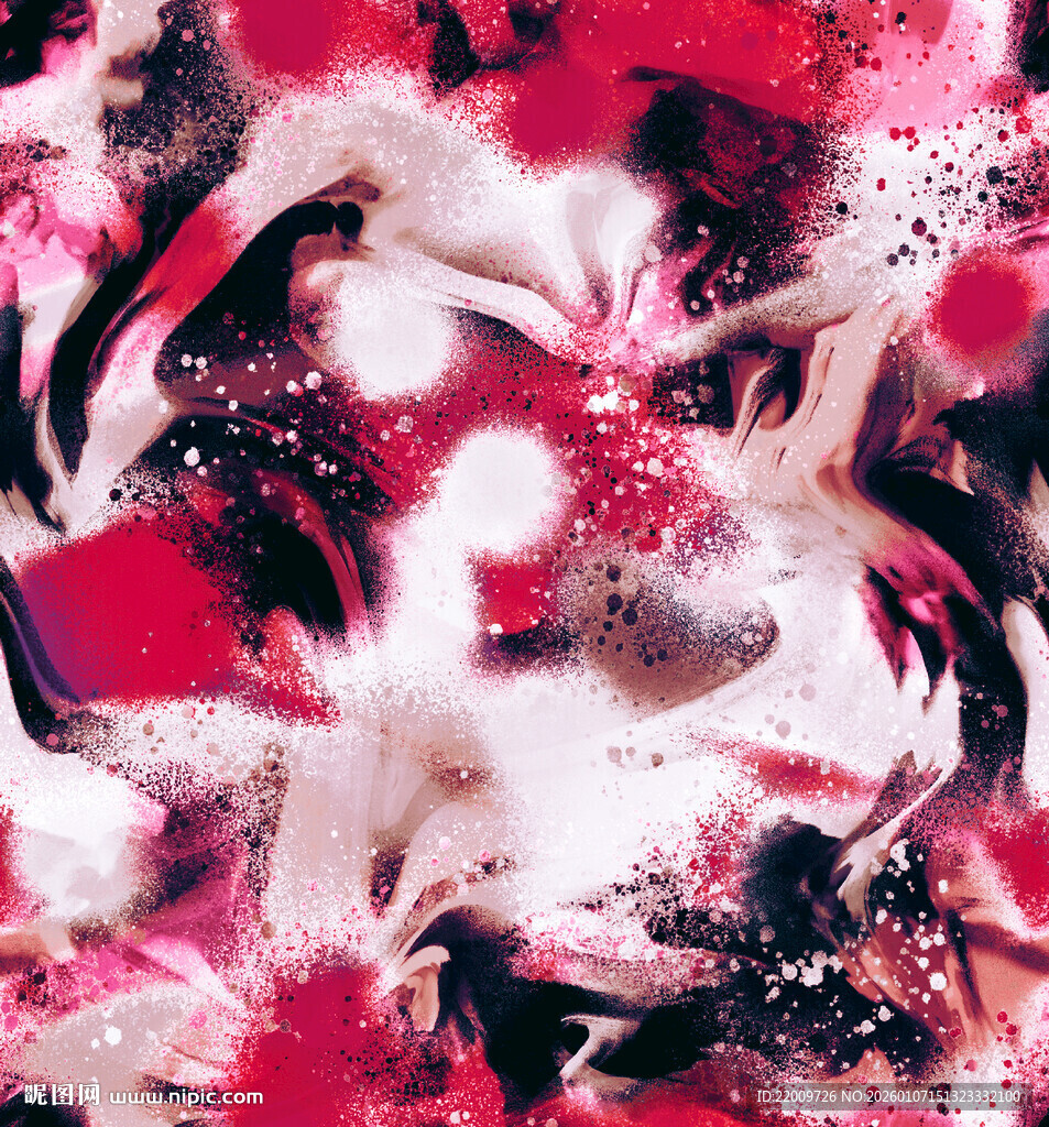 抽象梦幻红白色调艺术图案