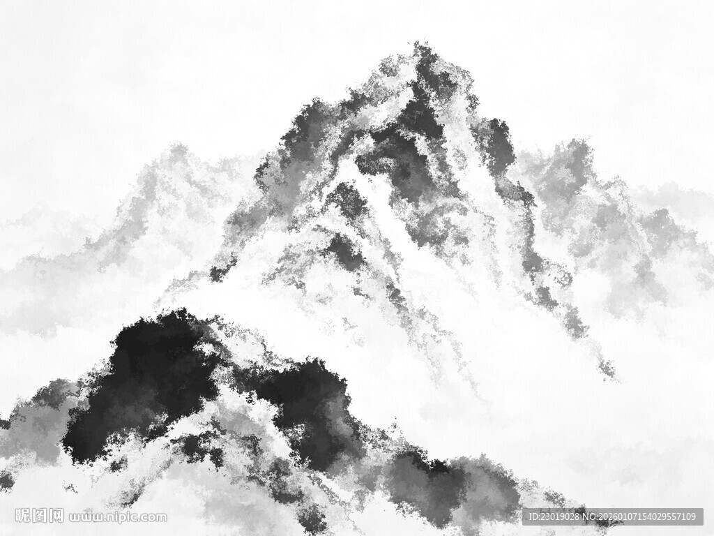 水墨山水间的巍峨奇峰