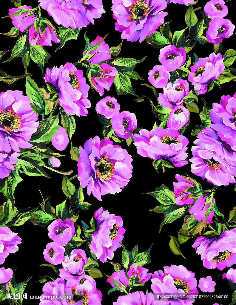 紫色花卉图案背景