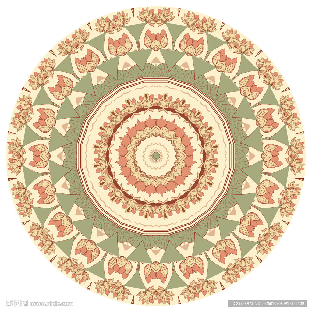 圆形古典高档矢量花纹