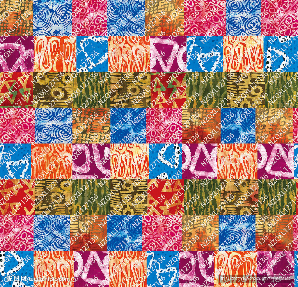 多彩几何图案拼接纹理