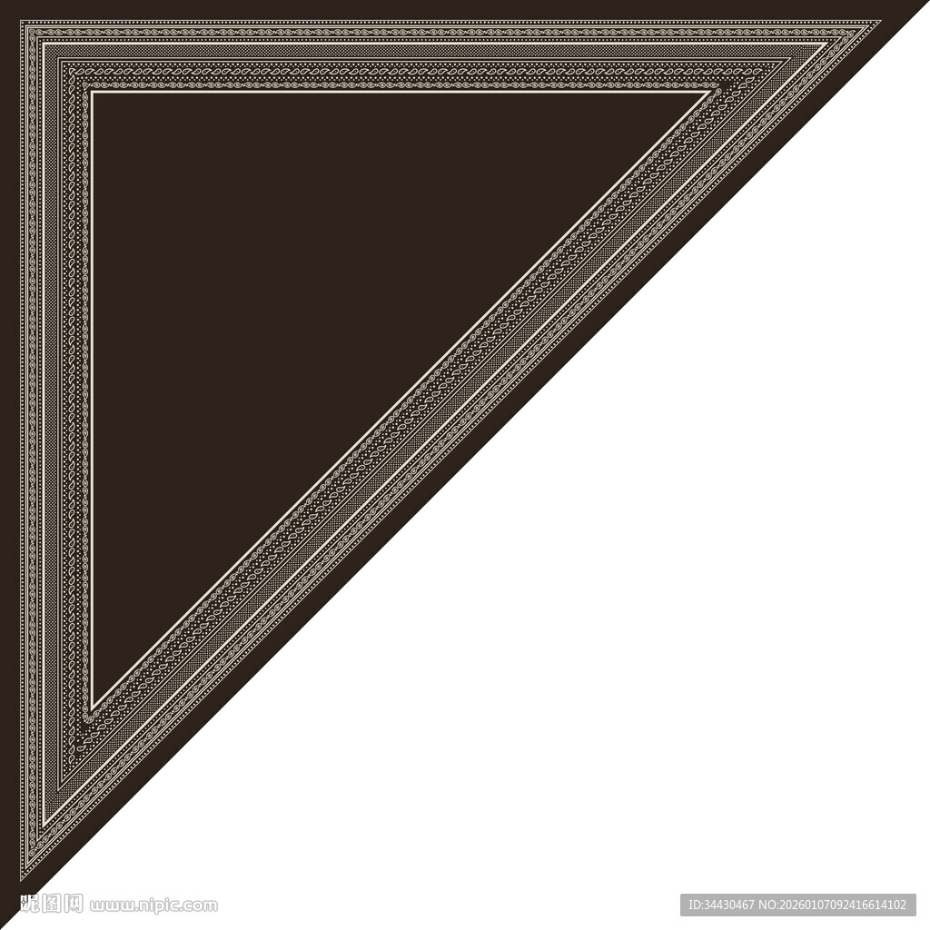 黑色三角装饰边框图案
