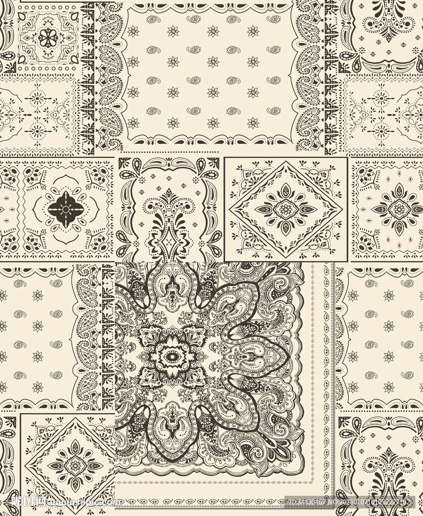 复古几何花纹装饰图案