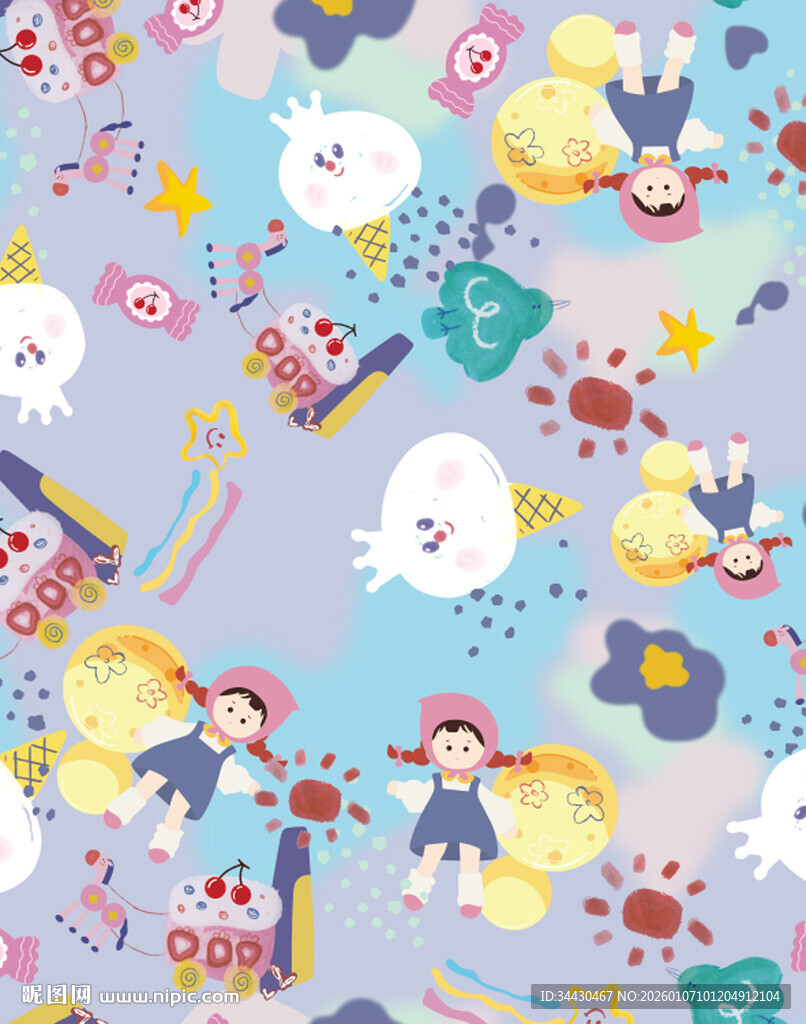 梦幻卡通图案背景