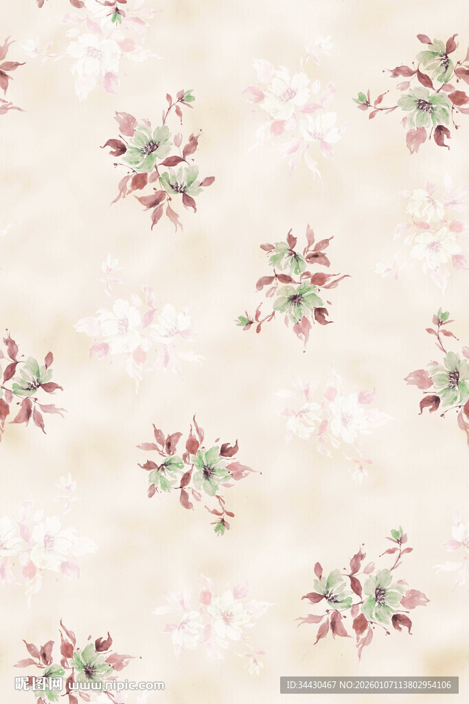 花卉图案布料纹理