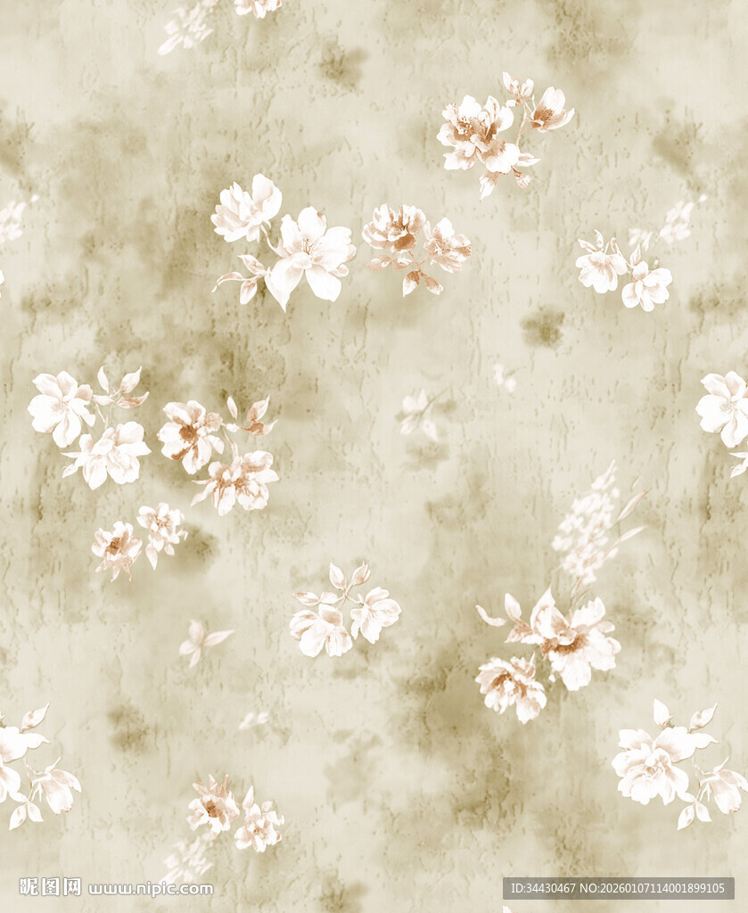 淡雅花卉纹理背景图