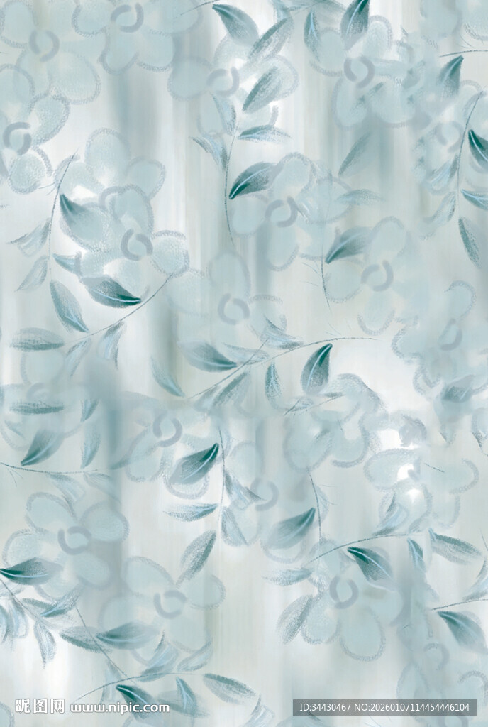 淡蓝枝叶纹理图案