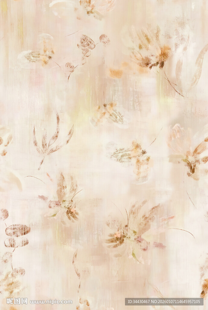 淡雅花卉纹理墙纸图案