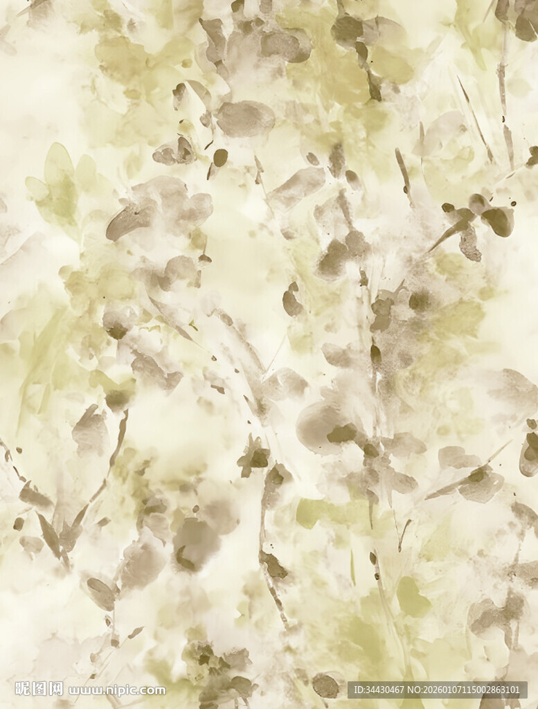 淡雅水墨风植物纹理背景