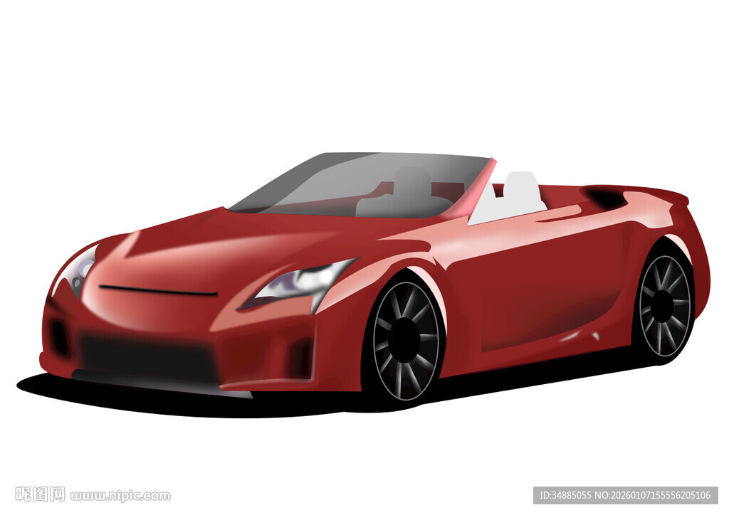 红色酷炫跑车PS绘制源文件