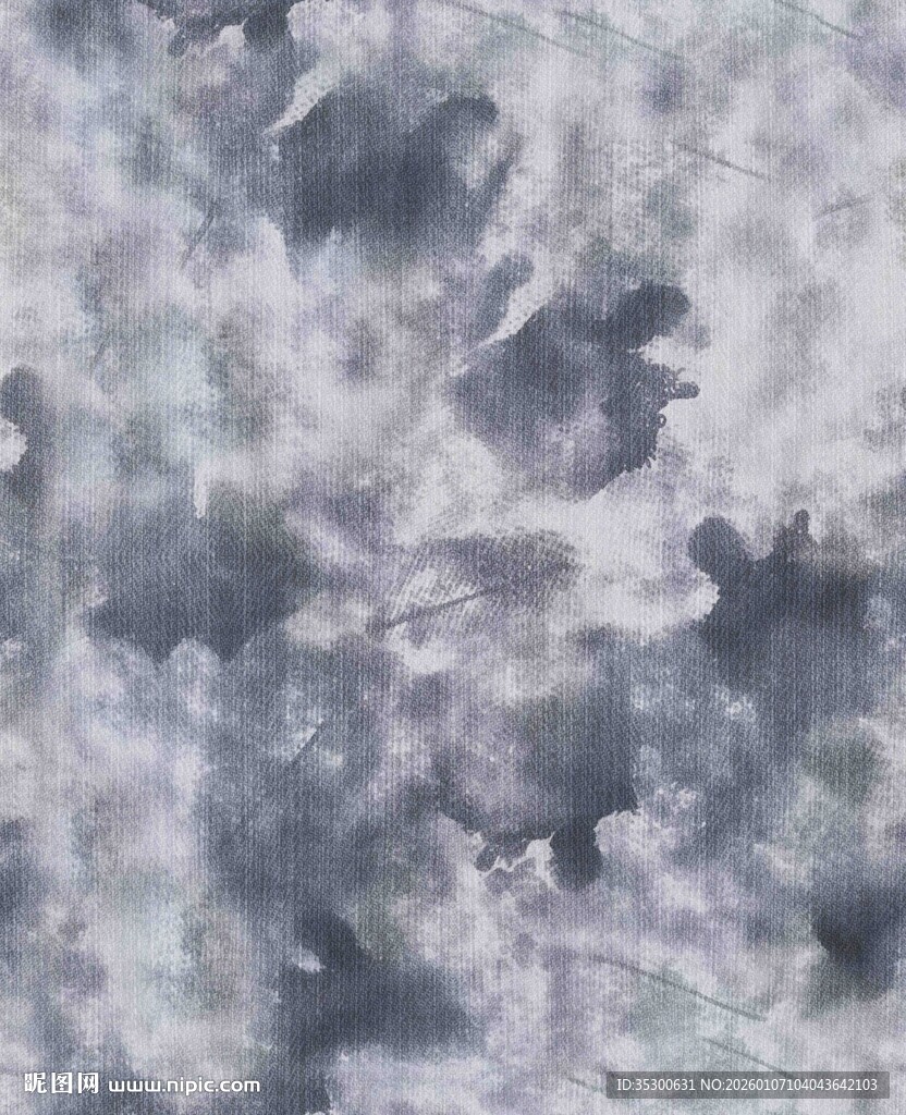 灰蓝调抽象水彩纹理背景印花