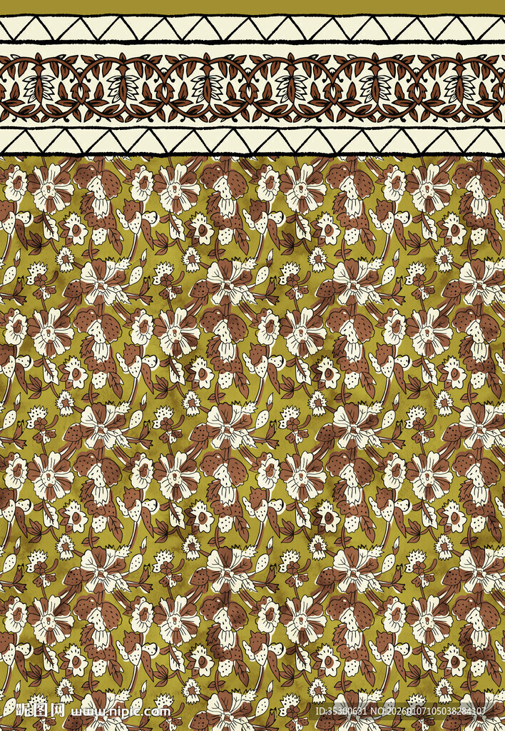 复古碎花图案纹理背景印花