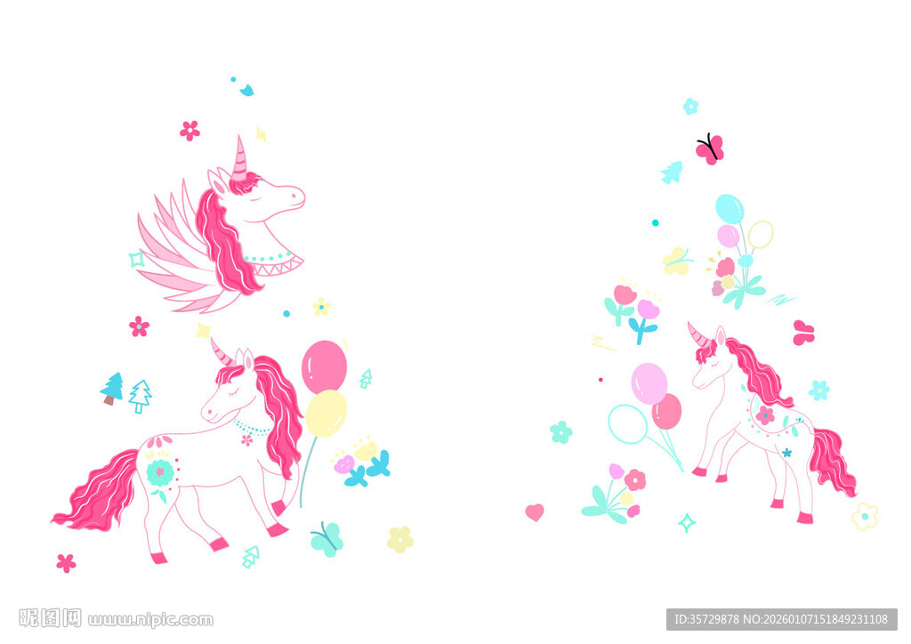 多彩海洋生物装饰图案