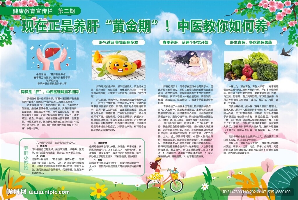 中医春季养肝板报
