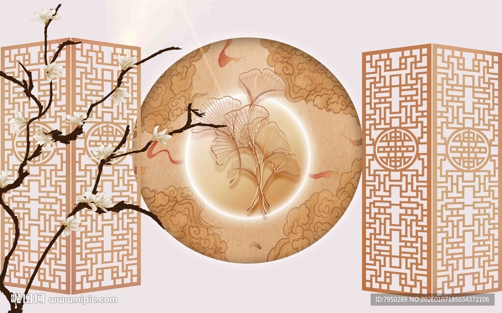 中式装饰摆件与枝桠