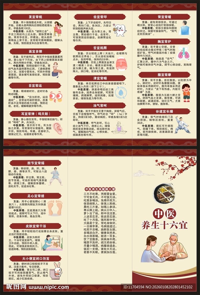 中医保健知识三折页