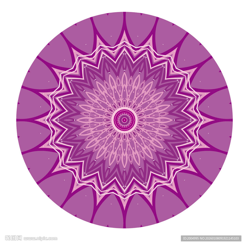 紫色曼陀罗花纹艺术图案