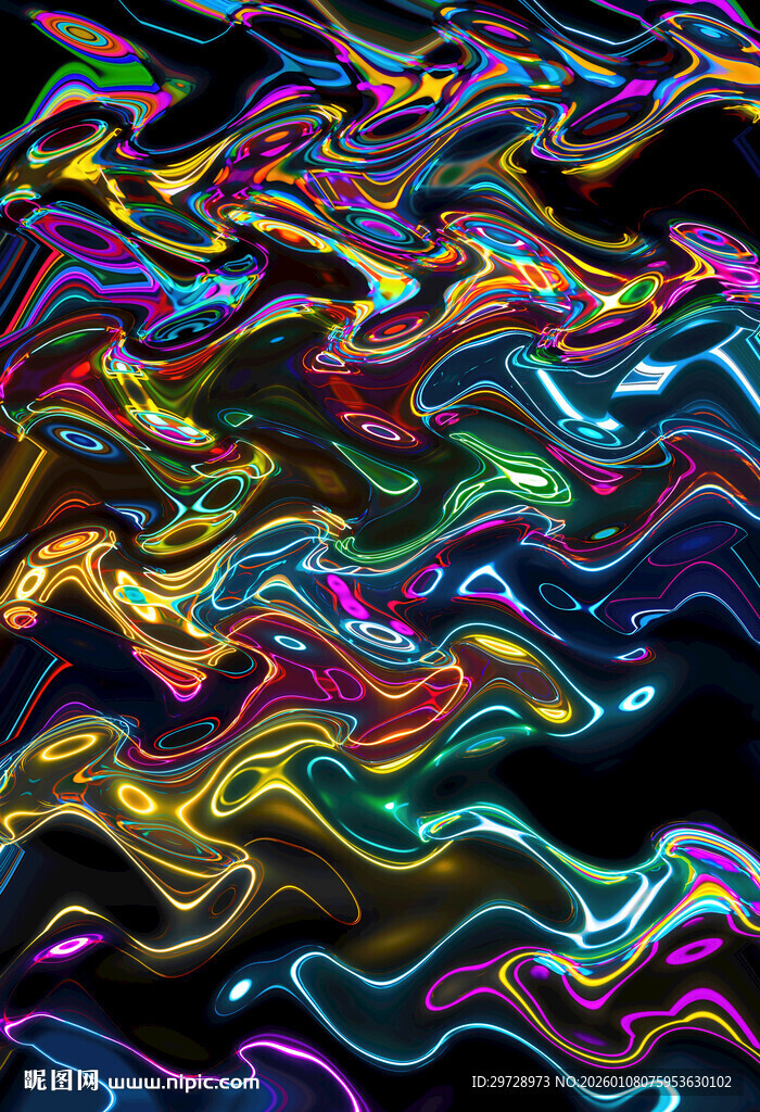 绚丽多彩的动感波浪线条