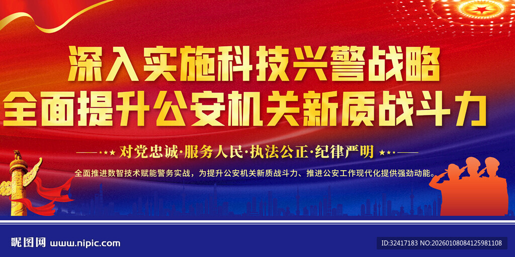 深入实施科技兴警战略宣传展板