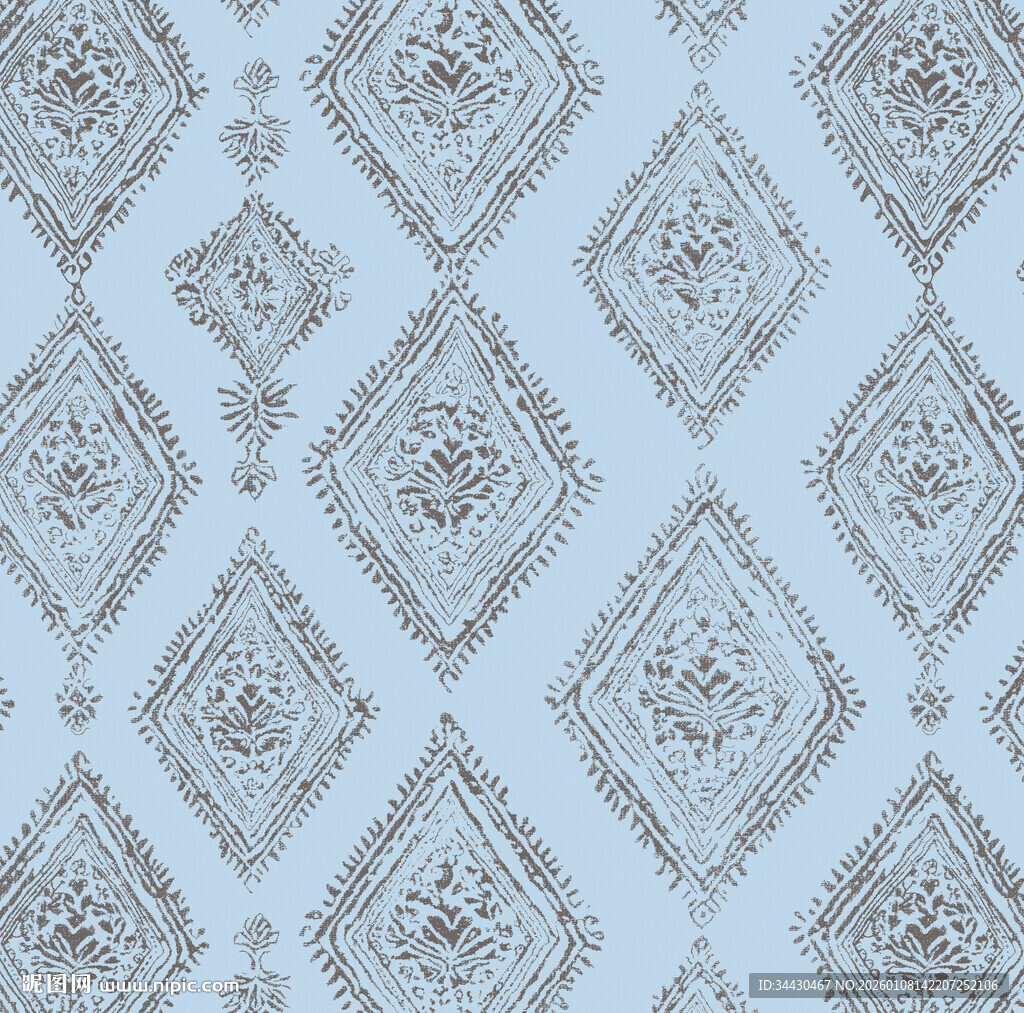 浅蓝色几何花纹艺术壁纸