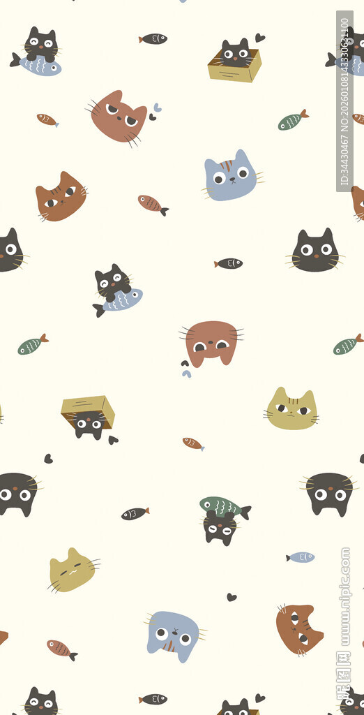 可爱动物图案背景