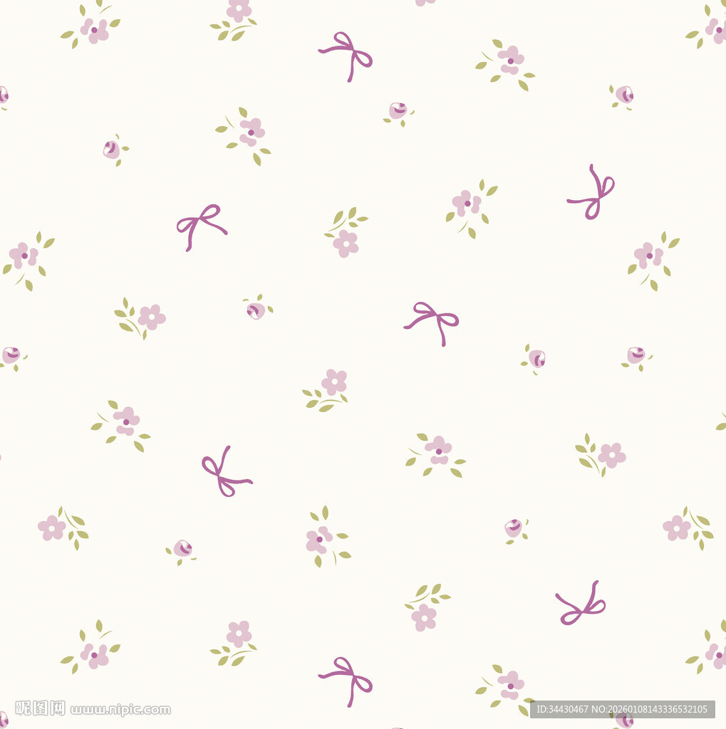 梦幻花卉小鹿图案背景