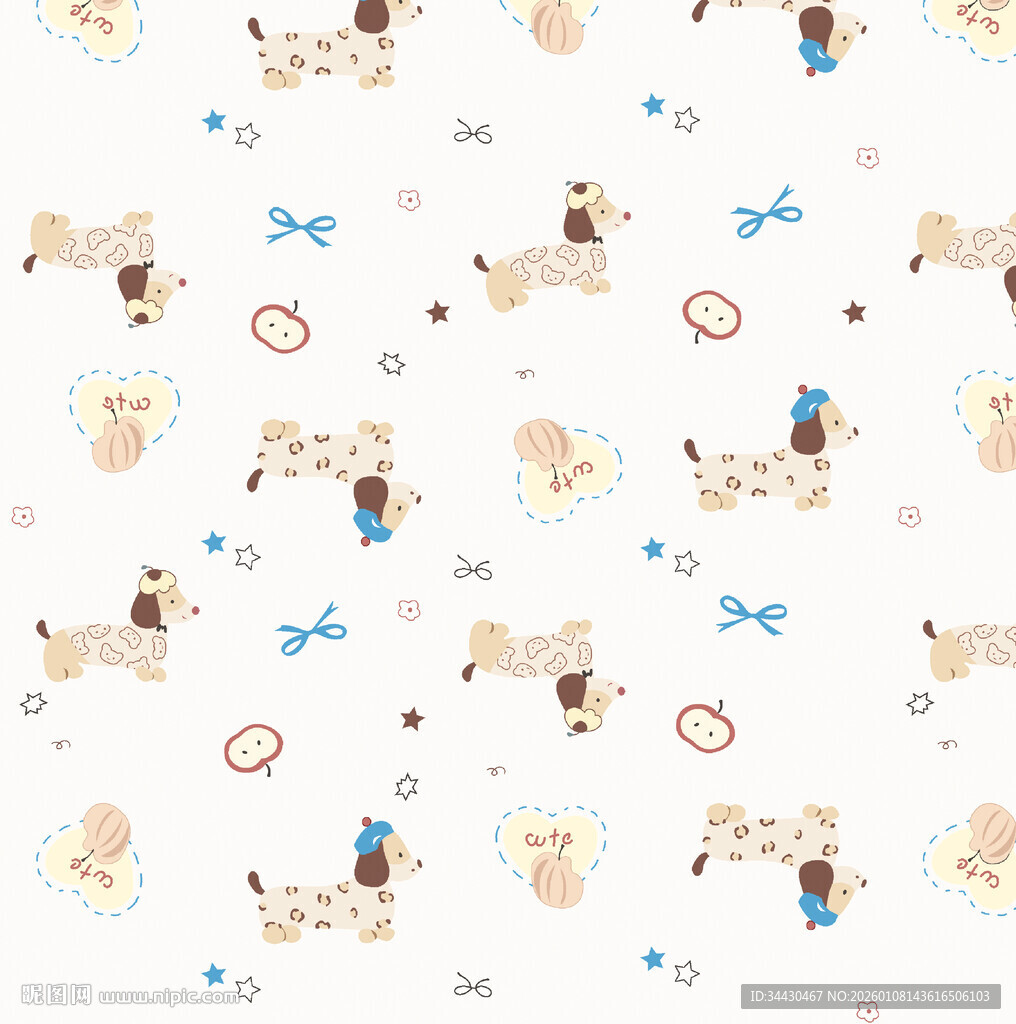 可爱动物图案背景