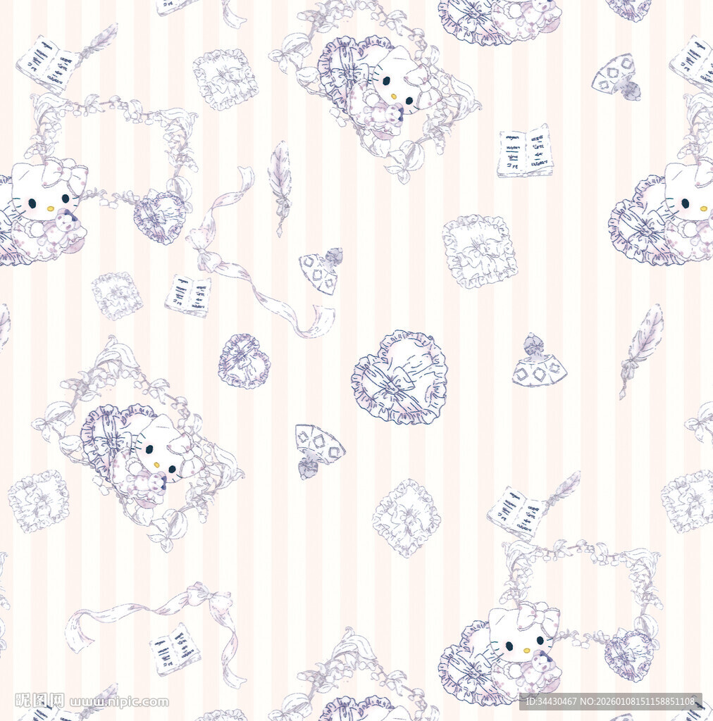 可爱手绘动物图案背景