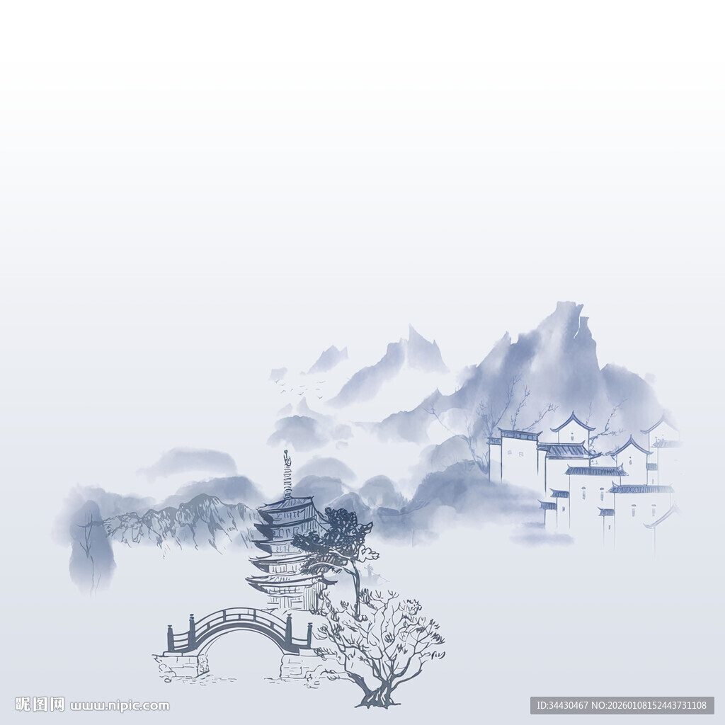 水墨山水意境图