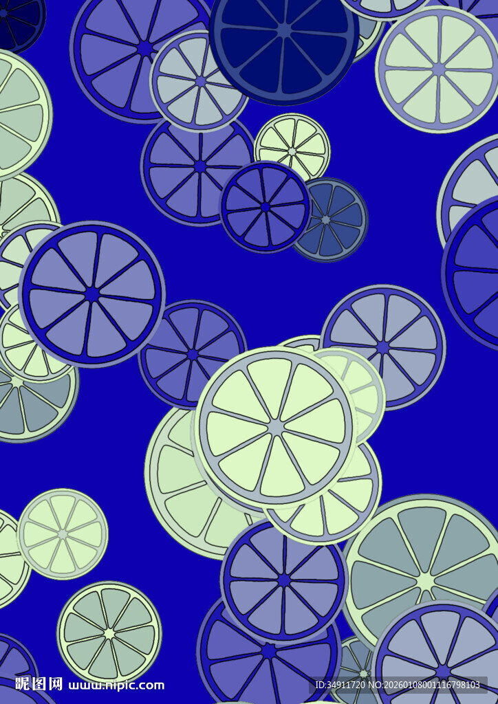 蓝底几何圆形图案背景