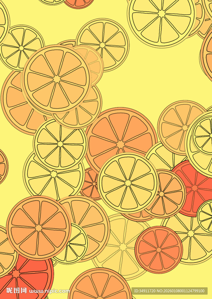 柑橘水果图案背景设计