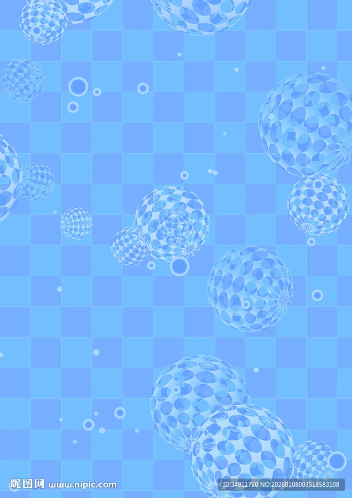 蓝色透明气泡背景图案