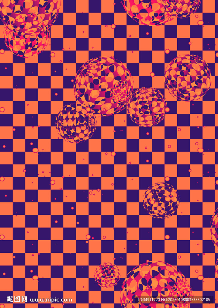 复古棋盘格几何图案纹理