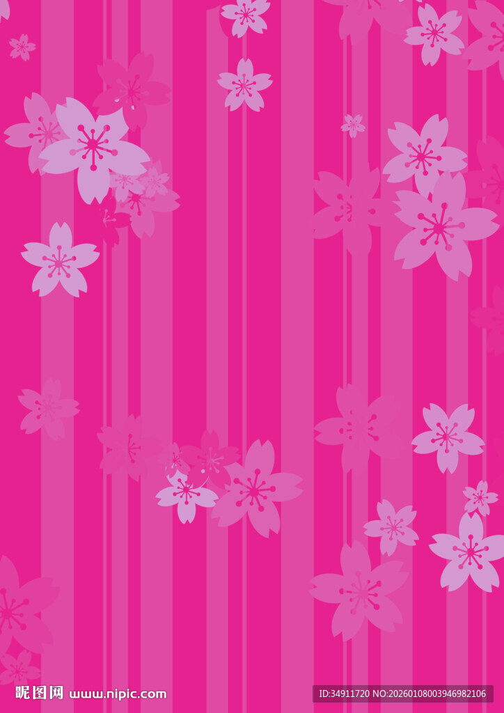 粉色樱花条纹背景图案