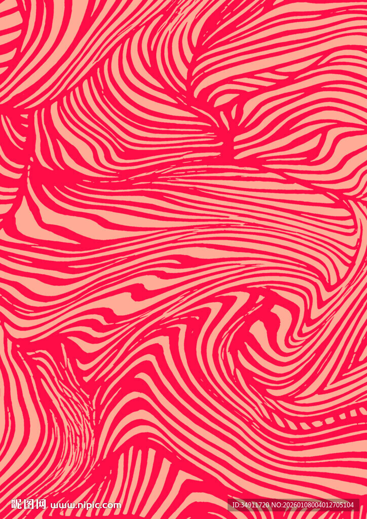 粉色线条抽象波浪纹理图案