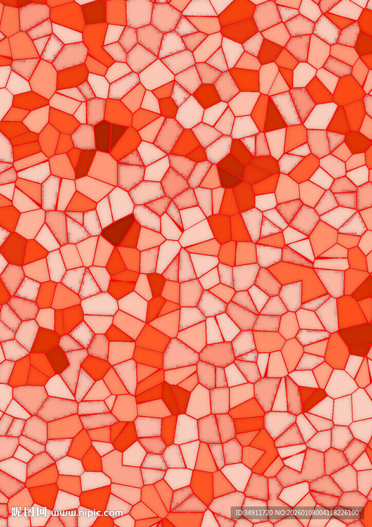 红色几何碎片拼接图案