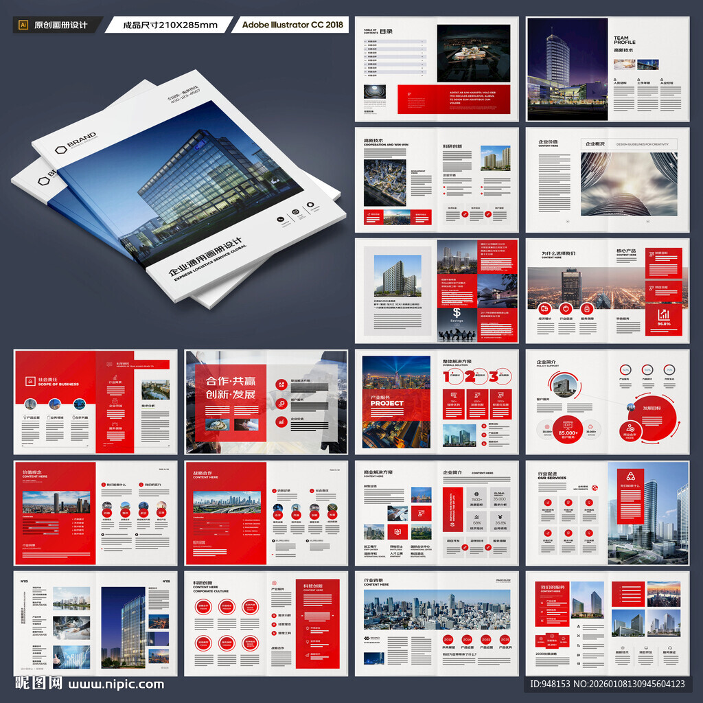 红色企业宣传册