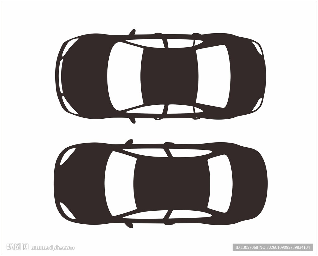 俯视视角双车轮廓图
