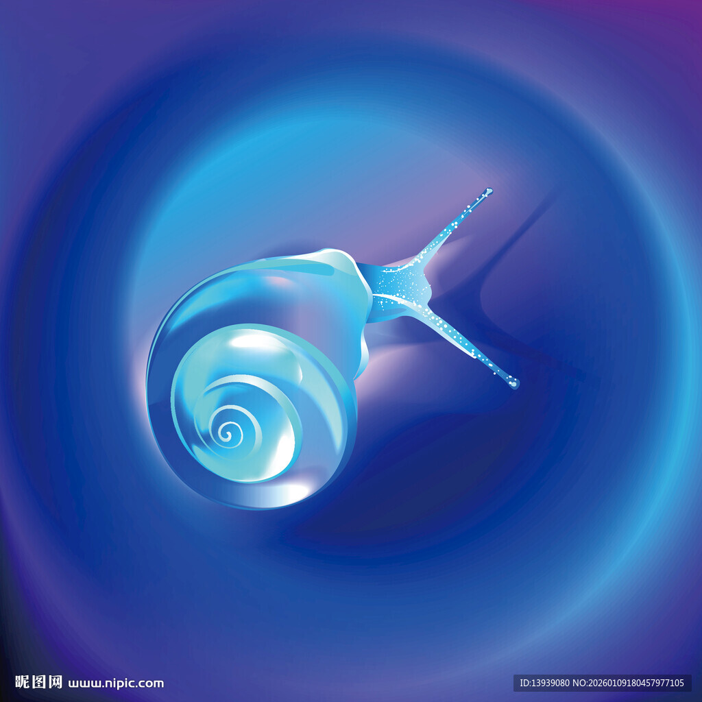 梦幻蓝色螺旋蜗牛