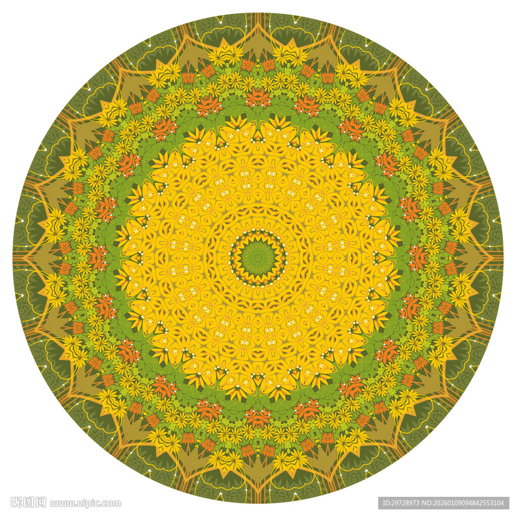 圆形地毯装饰花纹