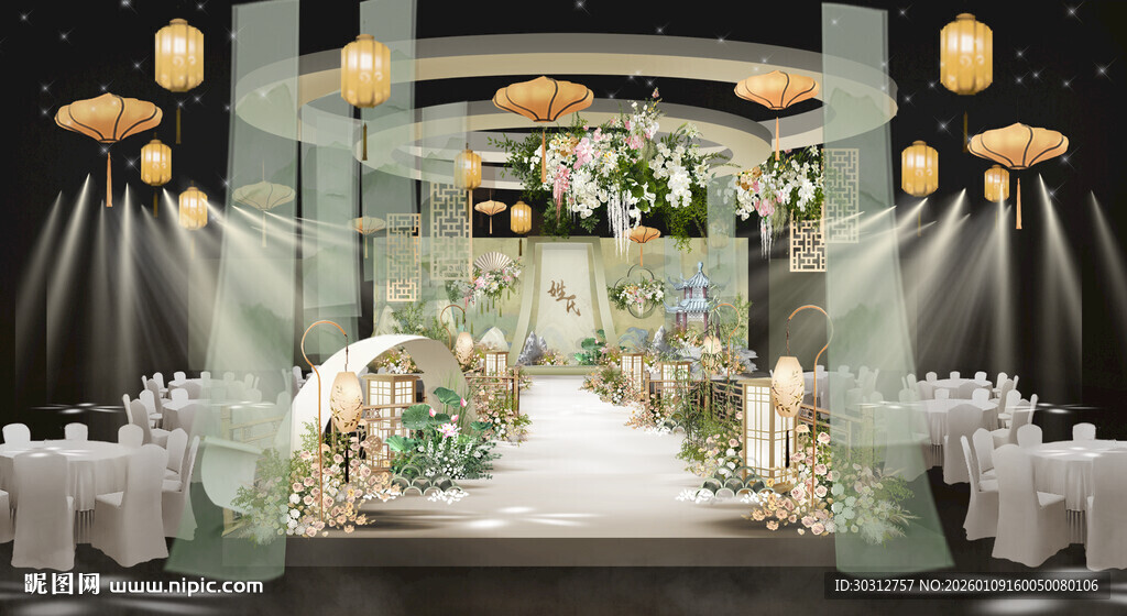 浪漫森系婚礼现场布置