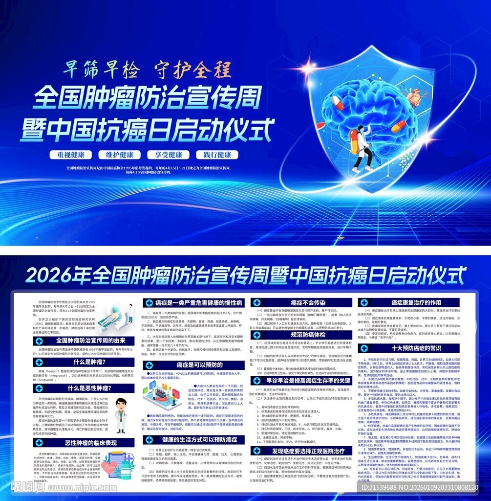 2026年全国肿瘤防治周宣传栏