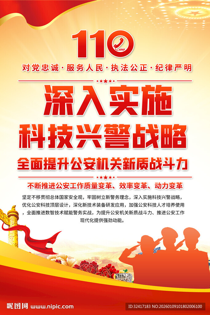深入实施科技兴警战略海报